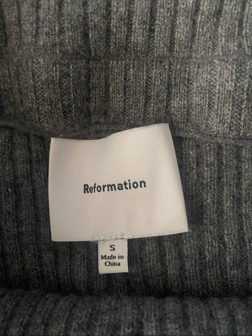 Reformation Ribbed Off-the-Shoulder Sweater - Gray - Picture 2 of 3